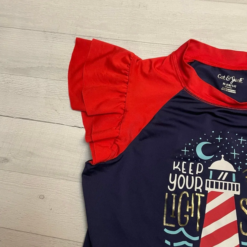 Cat and Jack girls‎ lighthouse rashguard 14/16